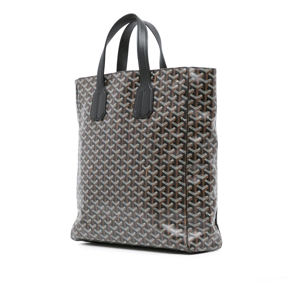 Goyard AB Goyard Black Coated Canvas Fabric Goyardine Voltaire France