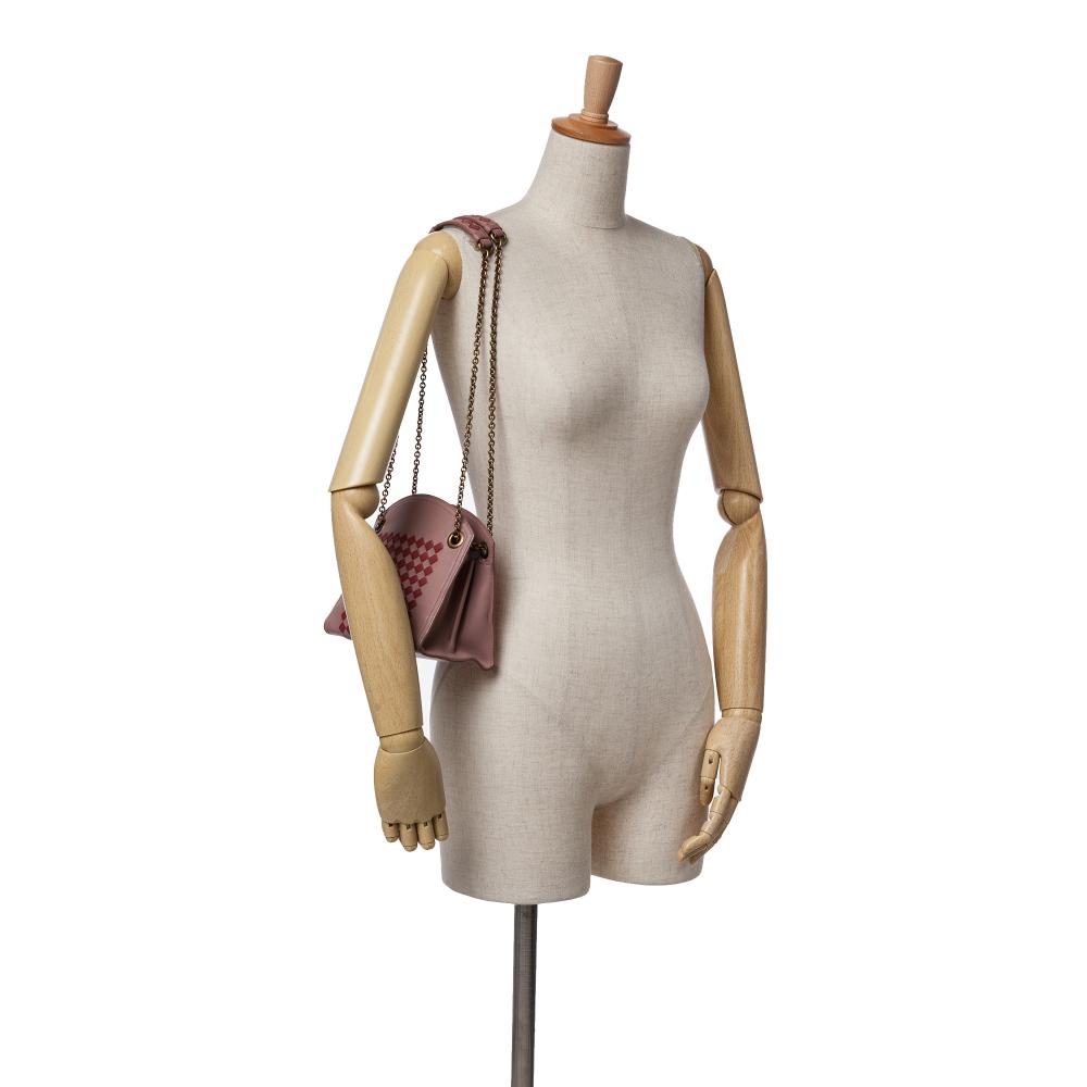 Bottega Veneta B Bottega Veneta Pink Nappa Leather Leather Nappa Intrecciato Chain Wallet Italy