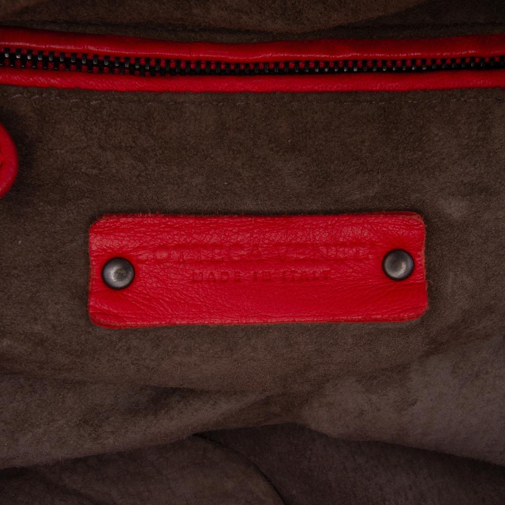 Bottega Veneta B Bottega Veneta Red Nappa Leather Leather Nappa Intrecciato Cube Shoulder Bag Italy