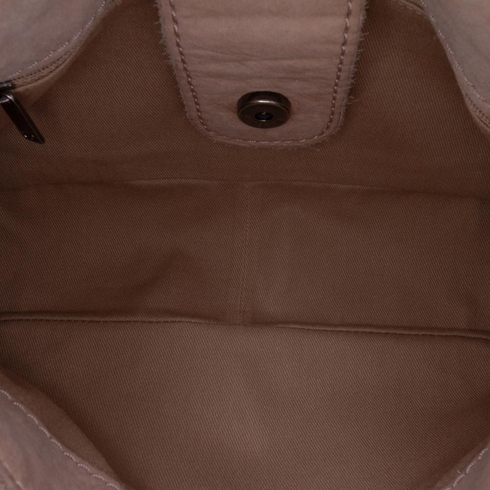 Chanel B Chanel Brown Beige Calf Leather skin Stitched Highlander Messenger Bag France