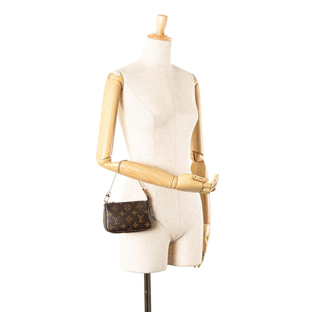 Louis Vuitton B Louis Vuitton Brown Monogram Canvas Fabric Monogram Mini Pochette Accessoires France