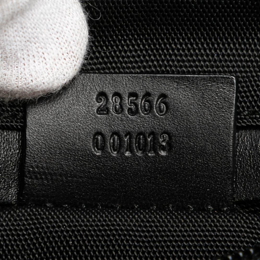 Gucci B Gucci Black Nylon Fabric Double Pocket Belt Bag Italy