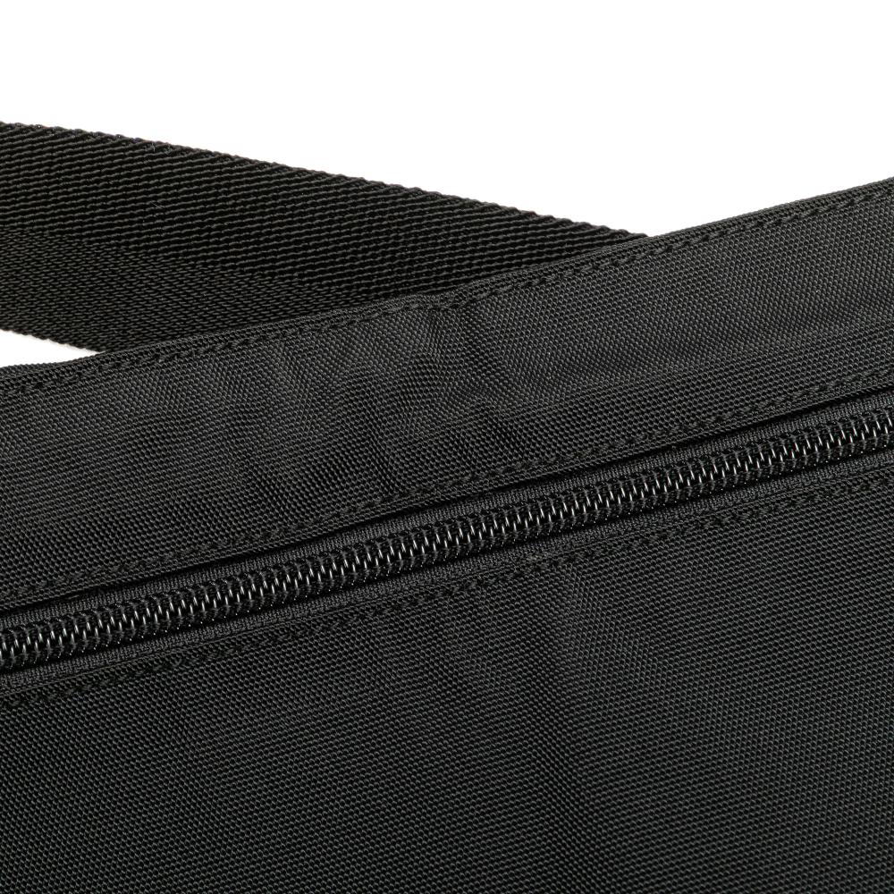 Gucci B Gucci Black Nylon Fabric Double Pocket Belt Bag Italy