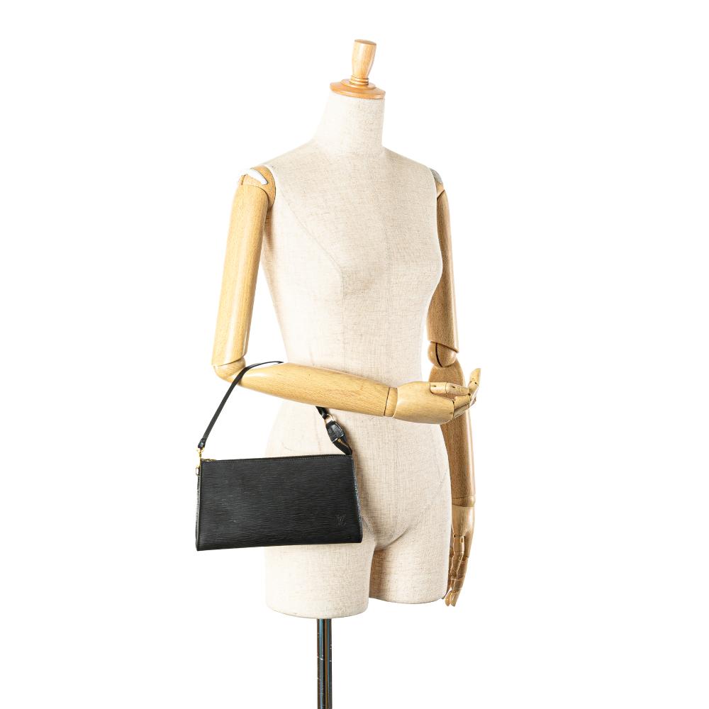 Louis Vuitton B Louis Vuitton Black Epi Leather Leather Epi Pochette Accessoires France