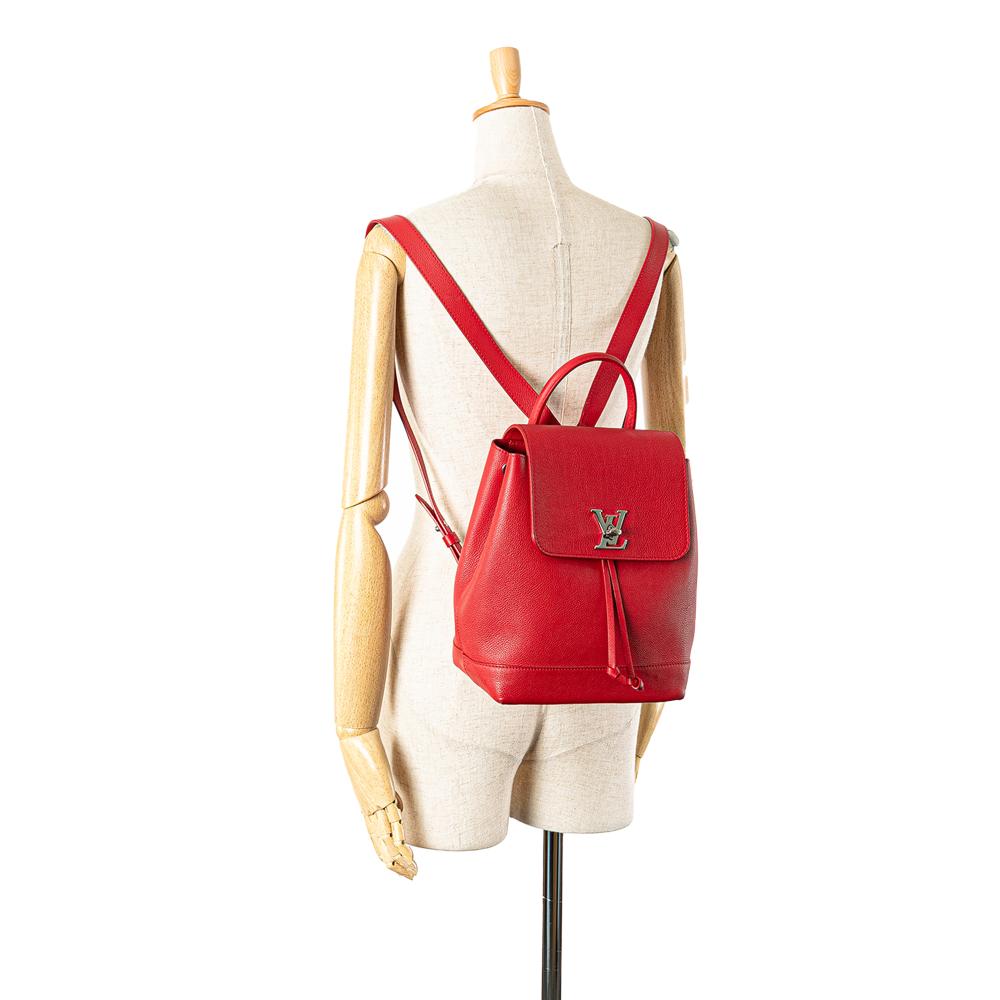 Louis Vuitton B Louis Vuitton Red Calf Leather Taurillon Lockme Backpack France