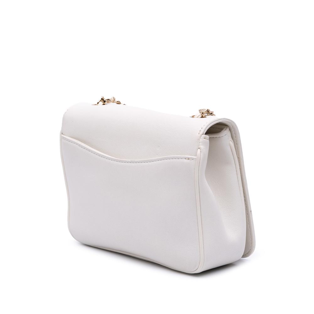 Chanel AB Chanel White Lambskin Leather Leather Lambskin CC Mania Flap Italy