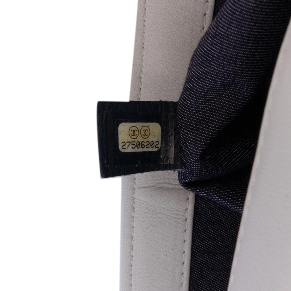 Chanel AB Chanel White Lambskin Leather Leather Lambskin CC Mania Flap Italy