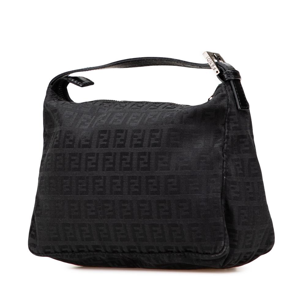 Fendi B Fendi Black Canvas Fabric Zucchino Handbag Italy