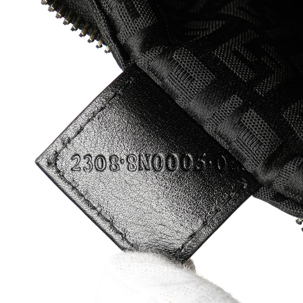 Fendi B Fendi Black Canvas Fabric Zucchino Handbag Italy