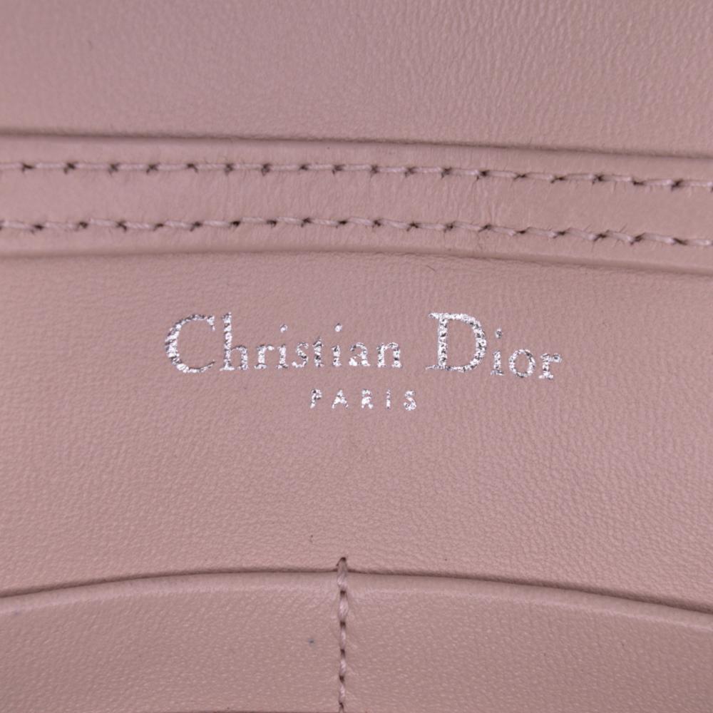 Christian Dior B Dior Gold Goatskin Leather Metallic Ceramic Effect Deerskin Diorama Wallet on Chain Italy