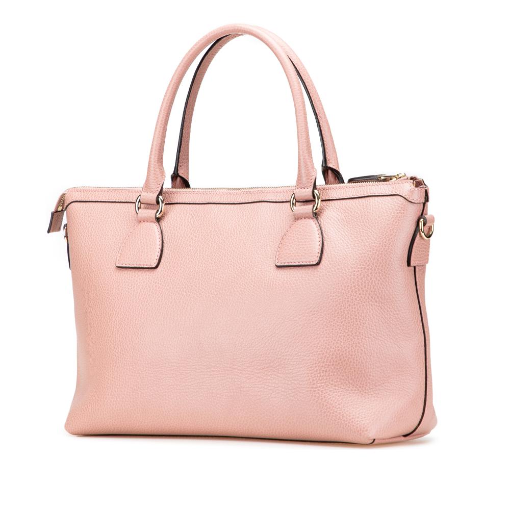 Gucci B Gucci Pink Calf Leather Dollar skin GG Charm Satchel Italy