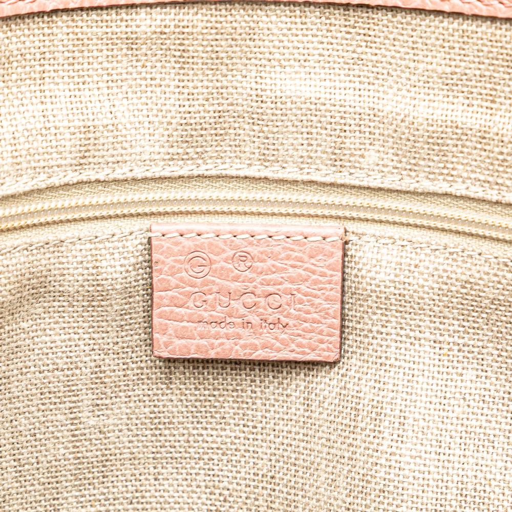 Gucci B Gucci Pink Calf Leather Dollar skin GG Charm Satchel Italy