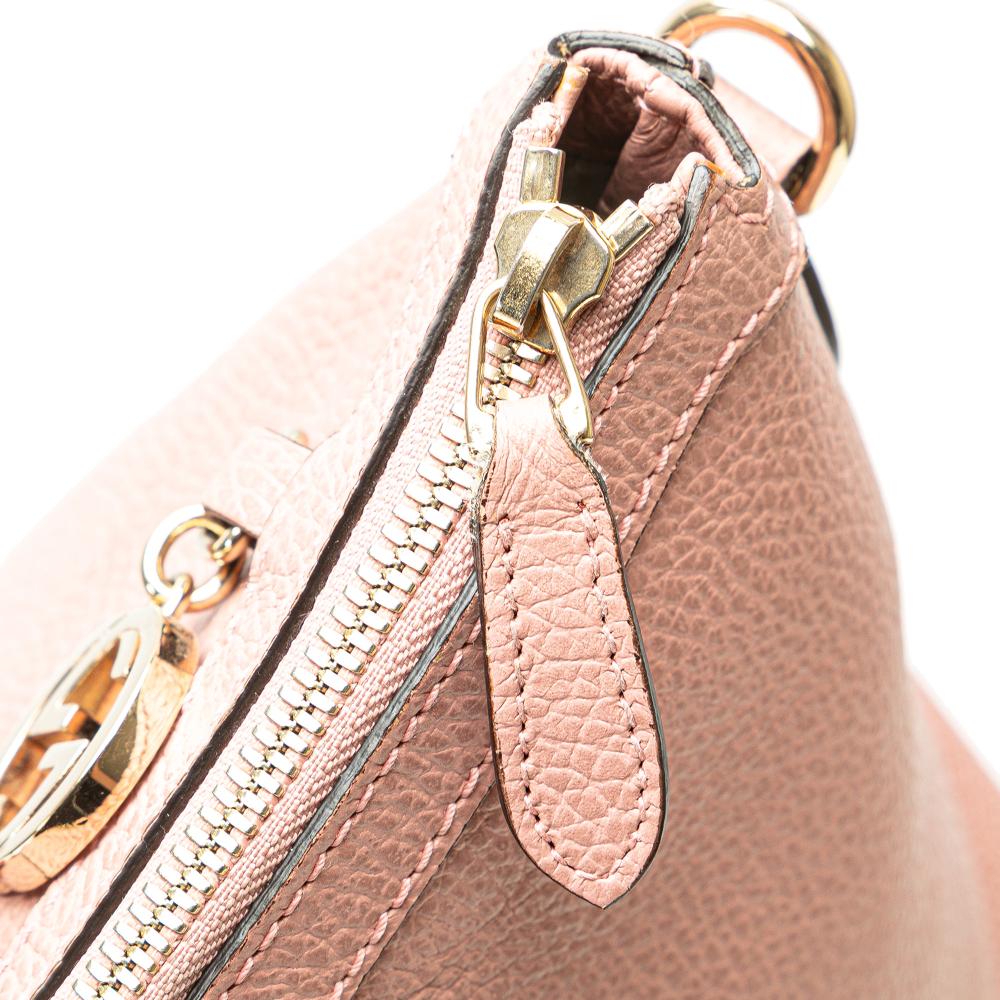 Gucci B Gucci Pink Calf Leather Dollar skin GG Charm Satchel Italy