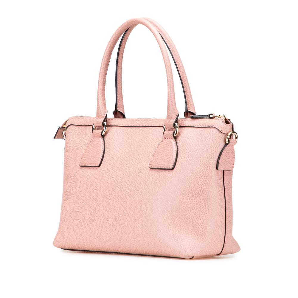 Gucci B Gucci Pink Light Pink Calf Leather Dollar skin GG Charm Satchel Italy