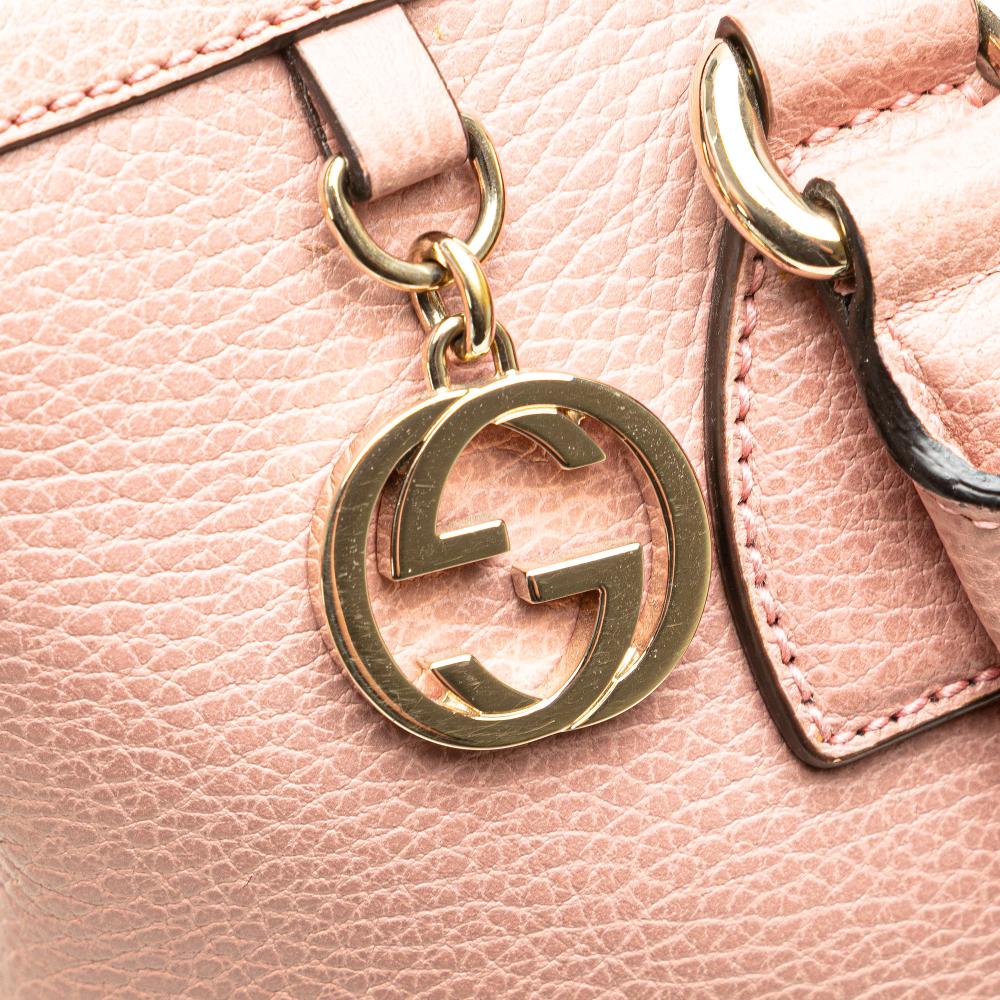 Gucci B Gucci Pink Light Pink Calf Leather Dollar skin GG Charm Satchel Italy