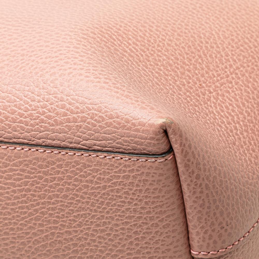 Gucci B Gucci Pink Light Pink Calf Leather Dollar skin GG Charm Satchel Italy