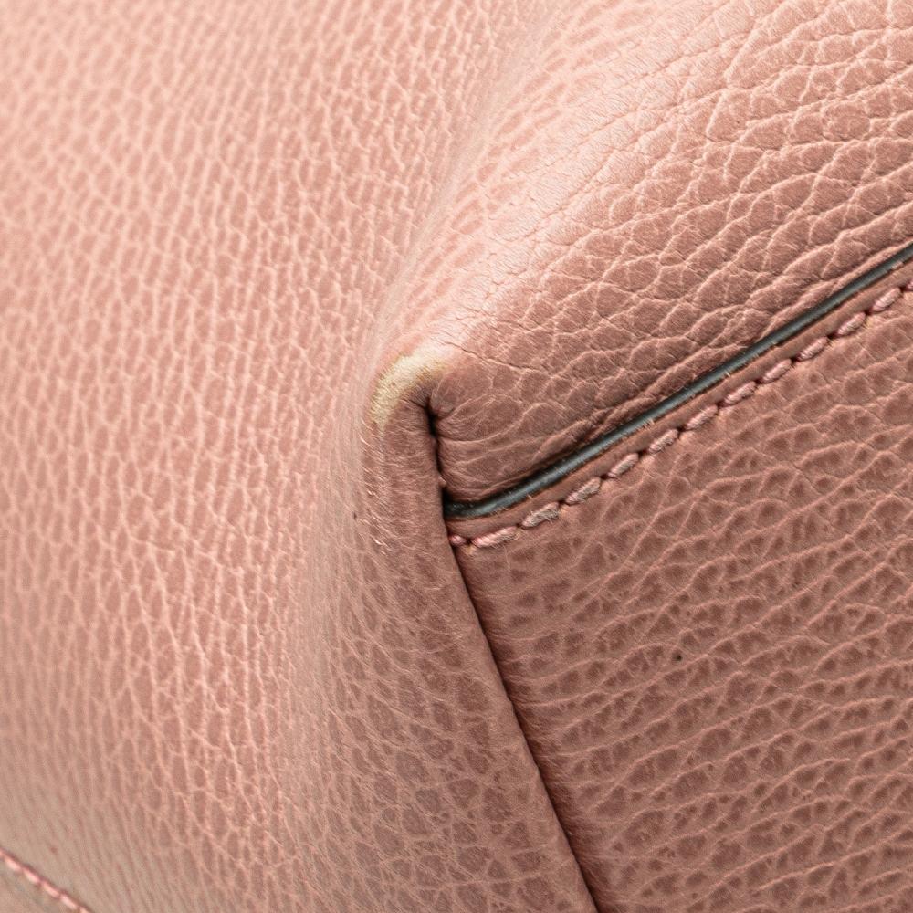 Gucci B Gucci Pink Light Pink Calf Leather Dollar skin GG Charm Satchel Italy