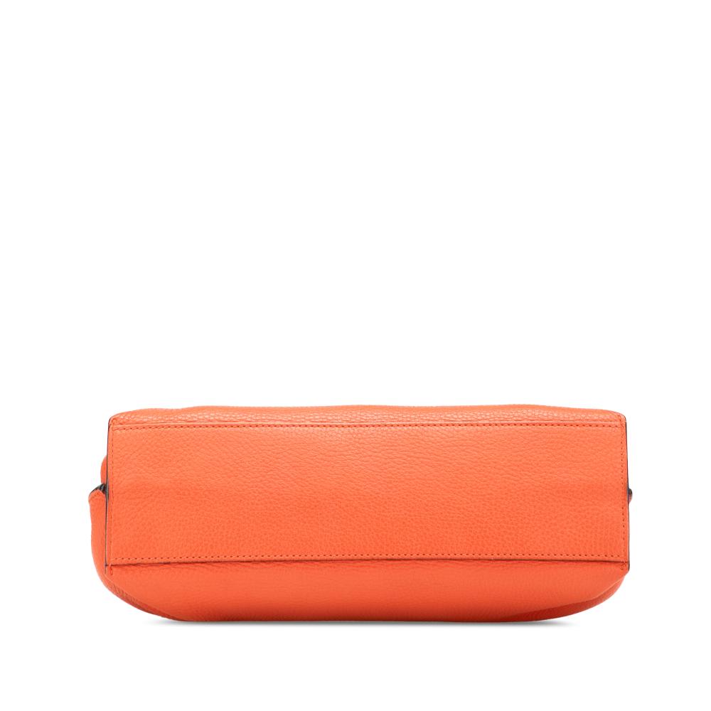 Gucci B Gucci Orange Calf Leather Small Bamboo Daily Satchel Italy