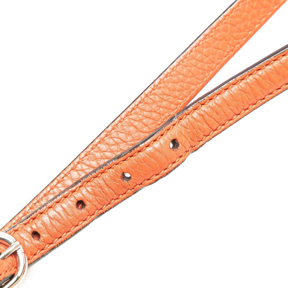 Gucci B Gucci Orange Calf Leather Small Bamboo Daily Satchel Italy