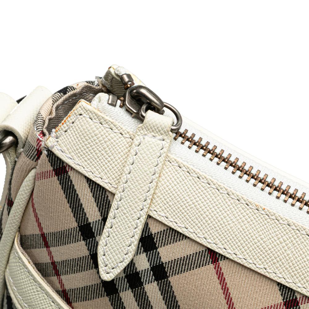 Burberry B Burberry Brown Beige with White Canvas Fabric Nova Check Crossbody United Kingdom