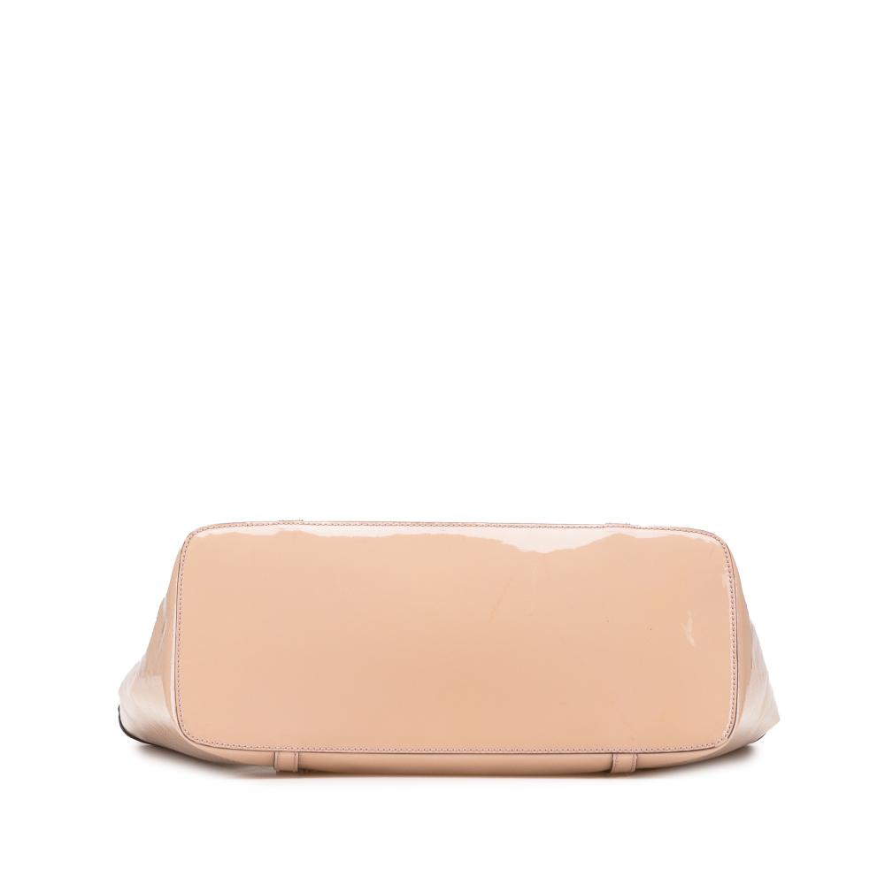 Gucci B Gucci Brown Beige Patent Leather Leather Microguccissima Patent Nice Tote Italy