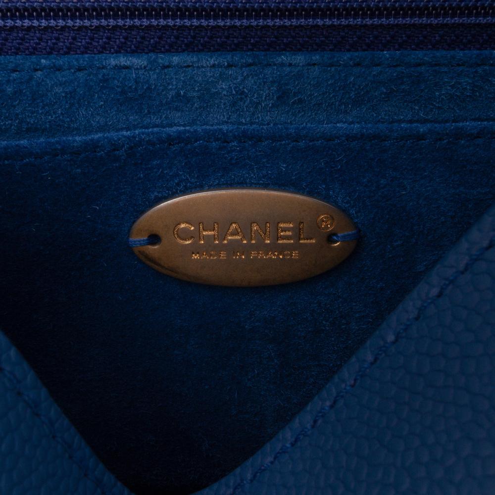 Chanel AB Chanel Blue Caviar Leather Leather Mini Square Pure Classic Caviar Single Flap France