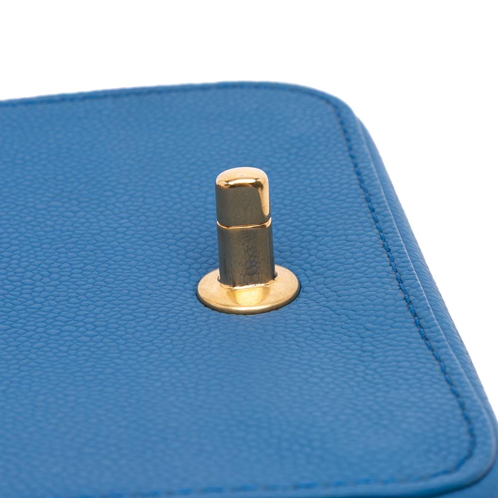 Chanel AB Chanel Blue Caviar Leather Leather Mini Square Pure Classic Caviar Single Flap France