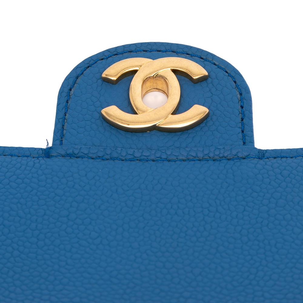 Chanel AB Chanel Blue Caviar Leather Leather Mini Square Pure Classic Caviar Single Flap France