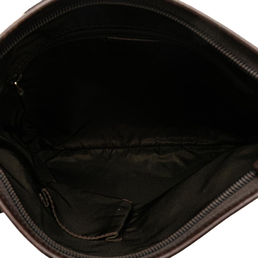 Gucci B Gucci Brown Dark Brown Canvas Fabric GG Crossbody Italy