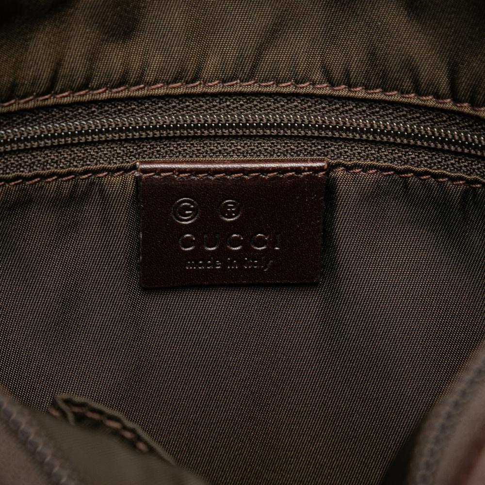 Gucci B Gucci Brown Dark Brown Canvas Fabric GG Crossbody Italy