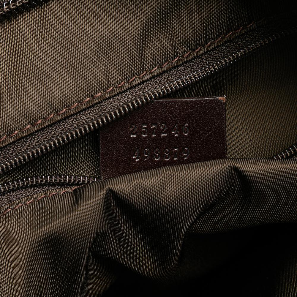 Gucci B Gucci Brown Dark Brown Canvas Fabric GG Crossbody Italy