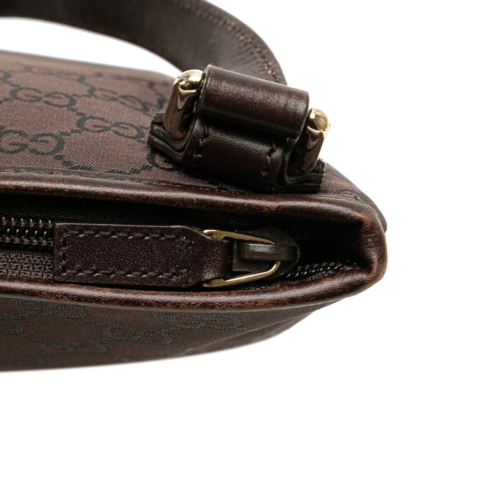 Gucci B Gucci Brown Dark Brown Canvas Fabric GG Crossbody Italy