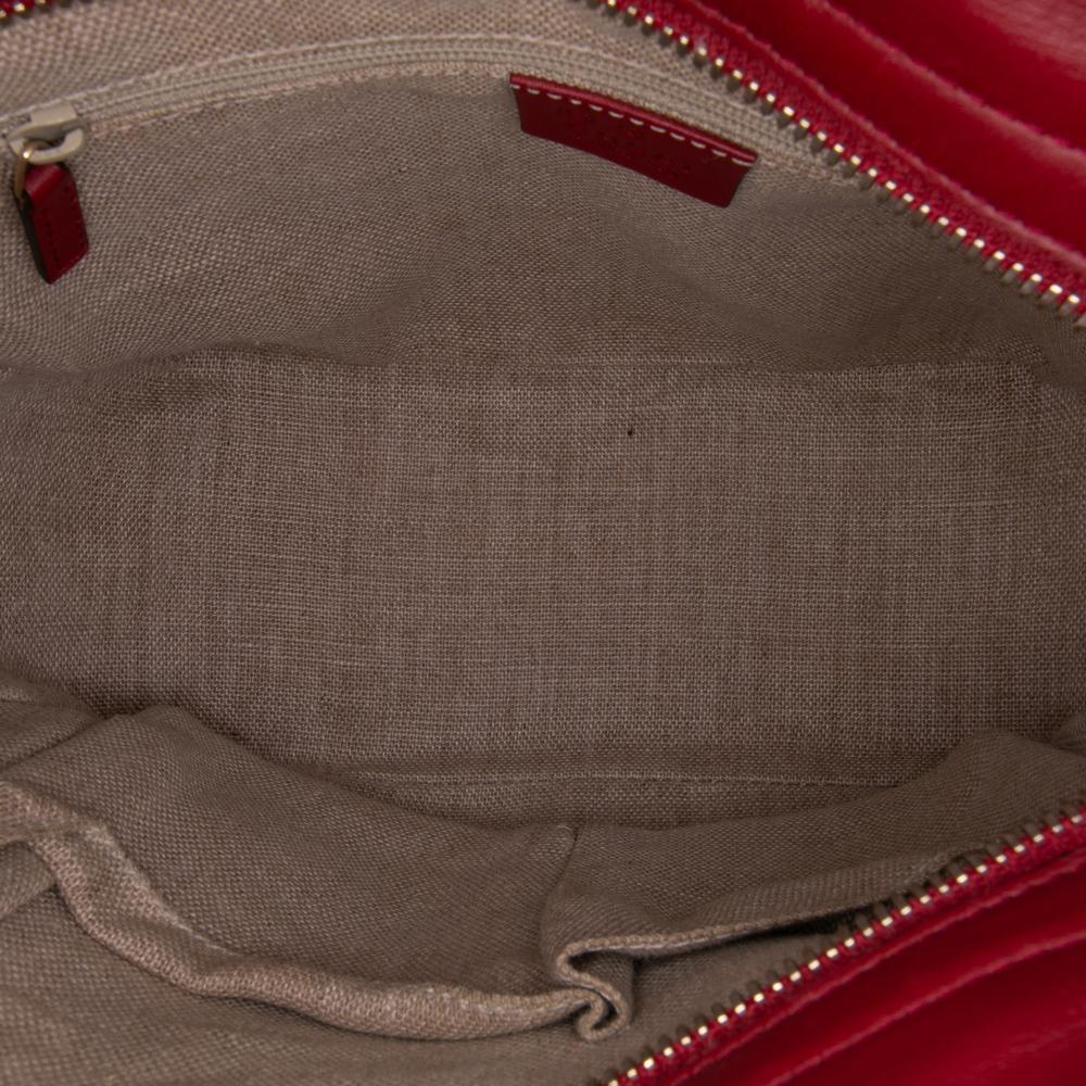 Gucci B Gucci Red Calf Leather Small Microguccissima Bree Satchel Italy