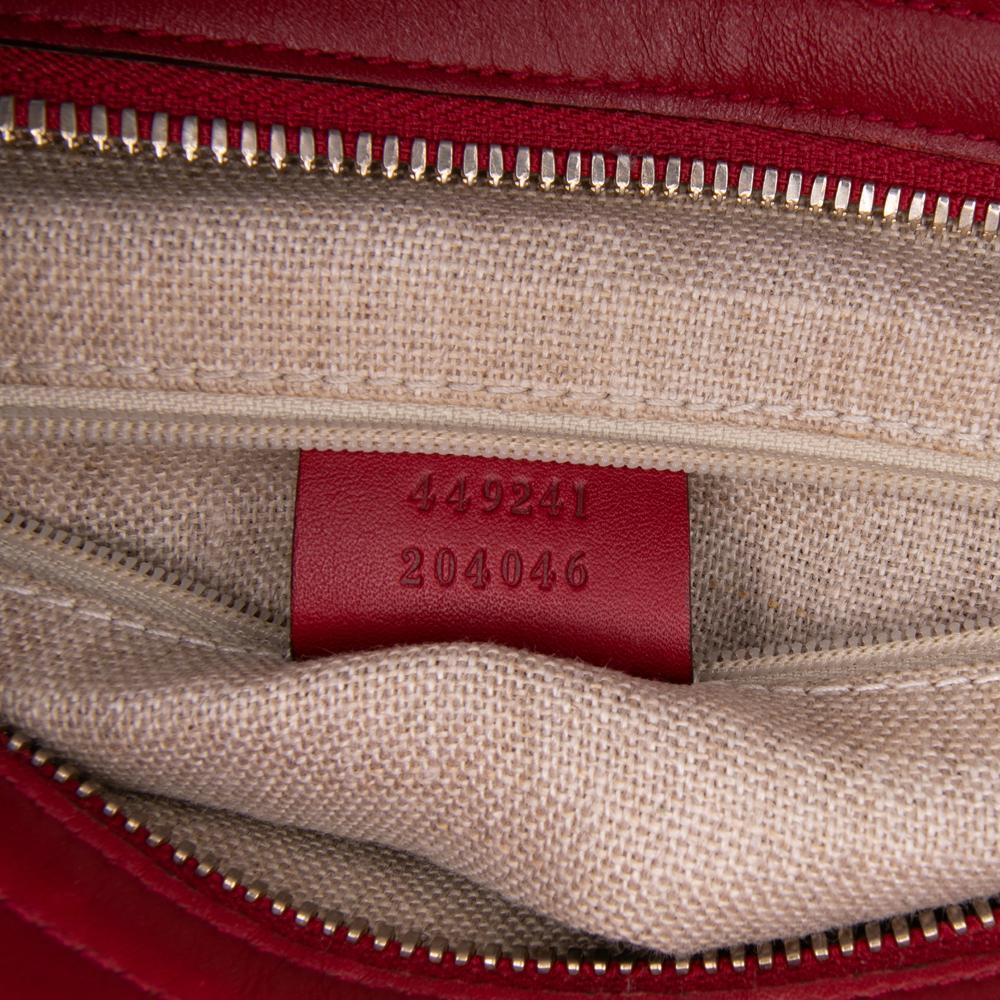 Gucci B Gucci Red Calf Leather Small Microguccissima Bree Satchel Italy