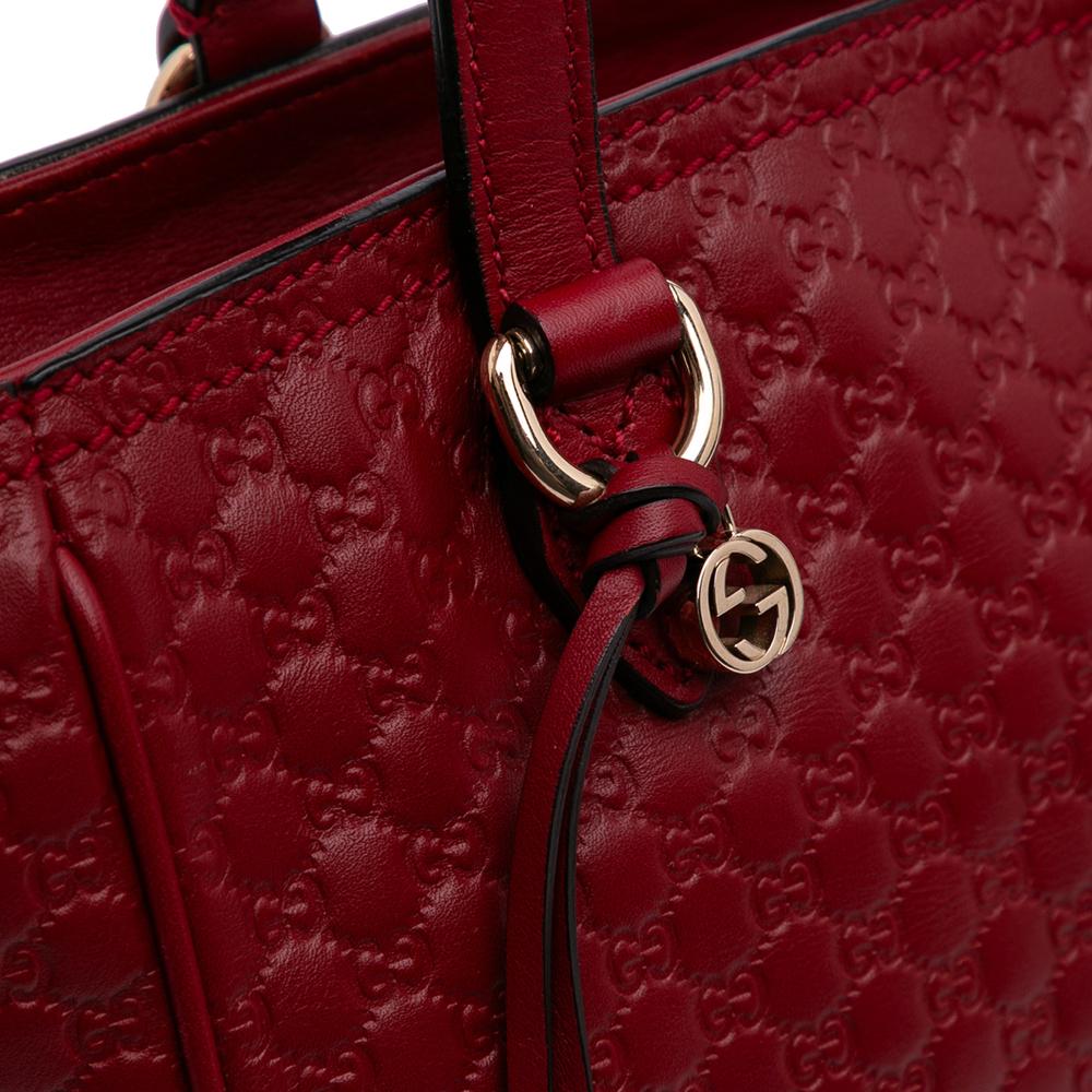 Gucci B Gucci Red Calf Leather Small Microguccissima Bree Satchel Italy