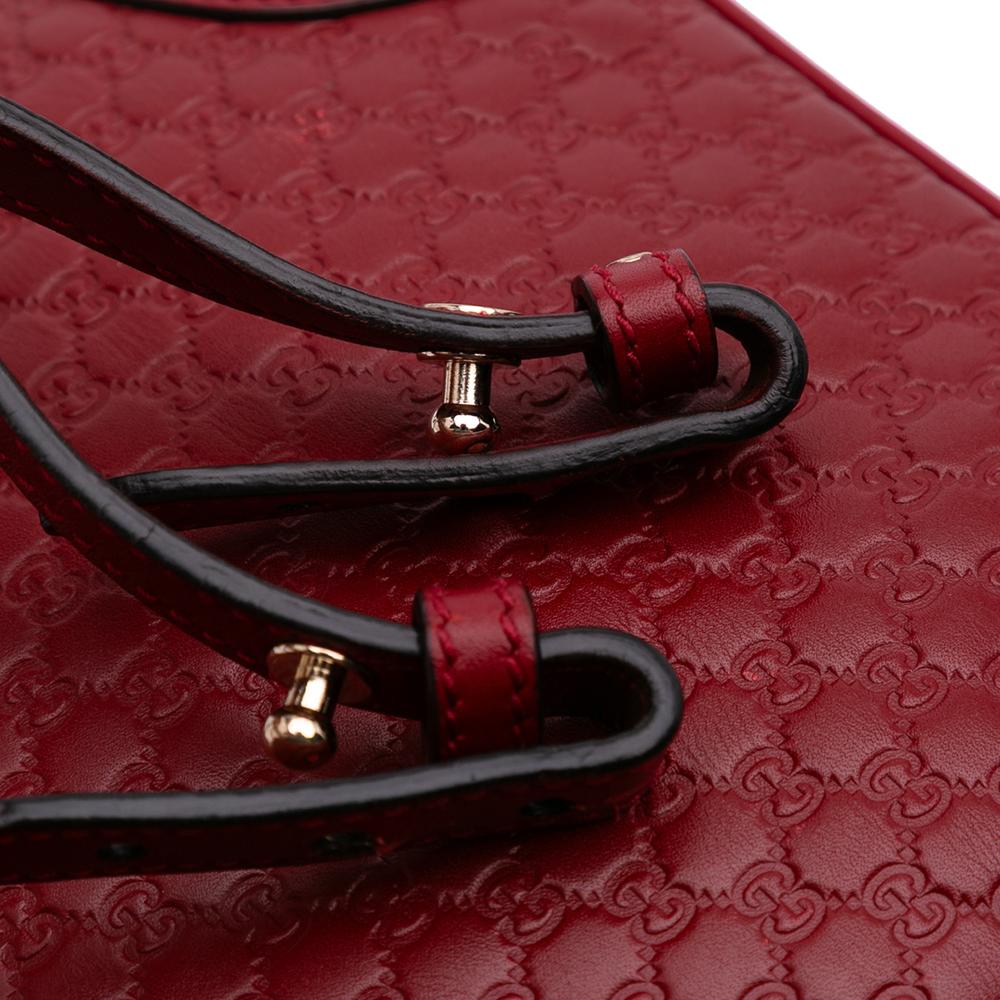 Gucci B Gucci Red Calf Leather Small Microguccissima Bree Satchel Italy