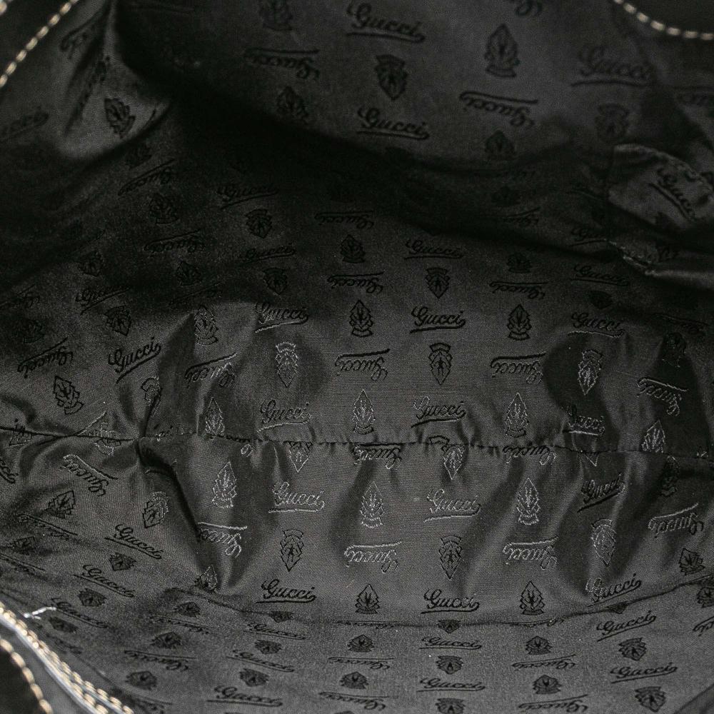 Gucci B Gucci Black Patent Leather Leather Medium Patent Web Britt Satchel Italy