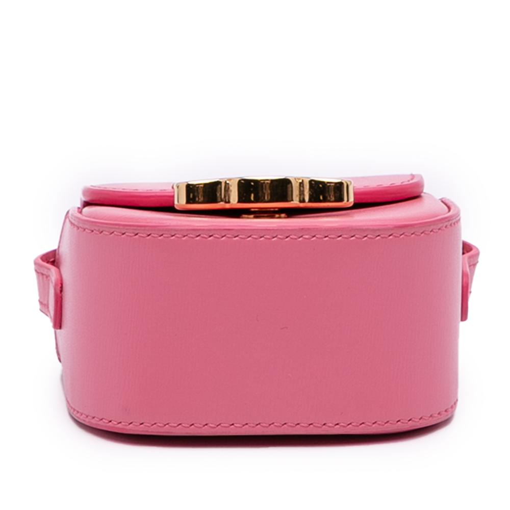 Celine B Celine Pink Calf Leather Mini Shiny skin Triomphe Crossbody Italy