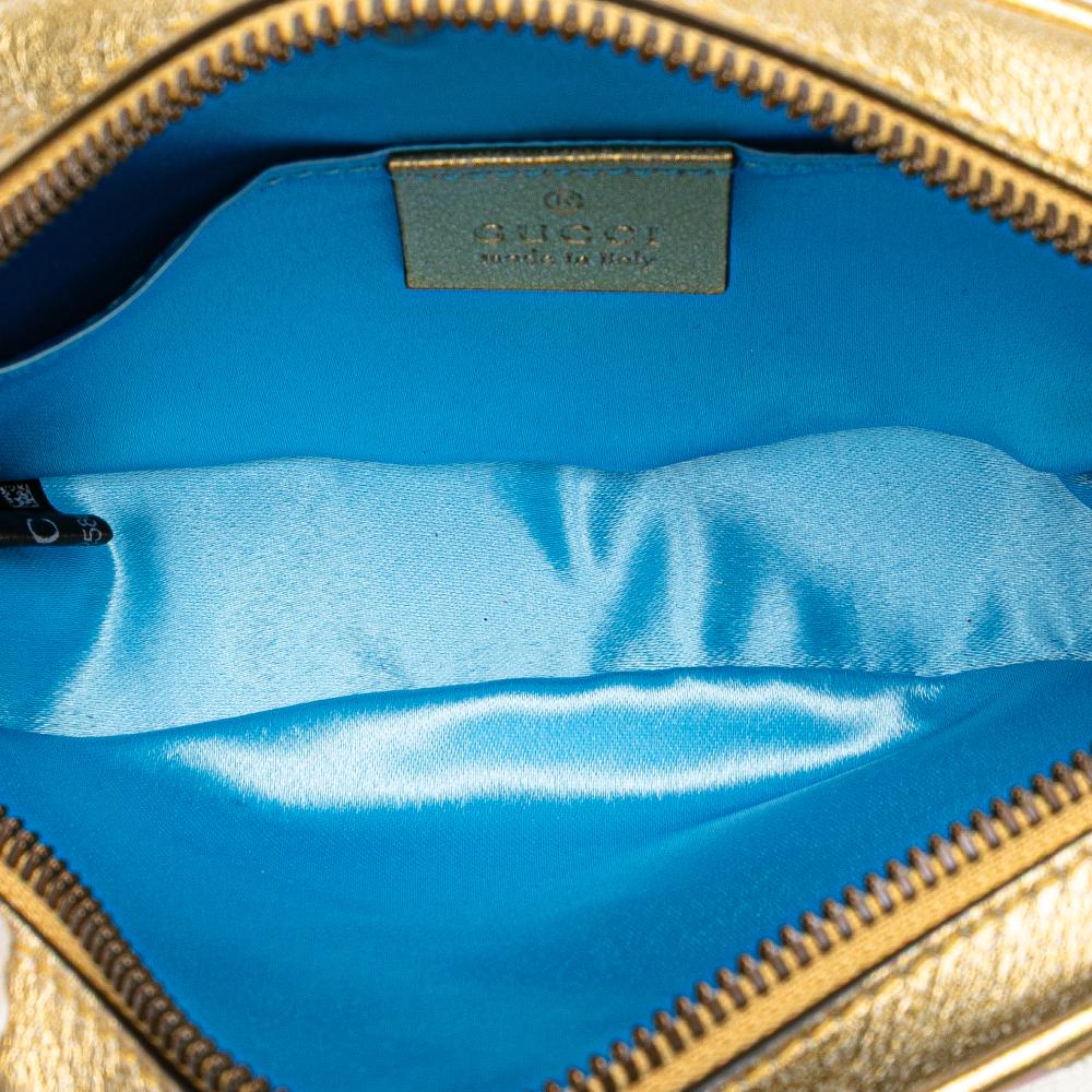 Gucci AB Gucci Gold Calf Leather GG Marmont Matelasse Belt Bag Italy