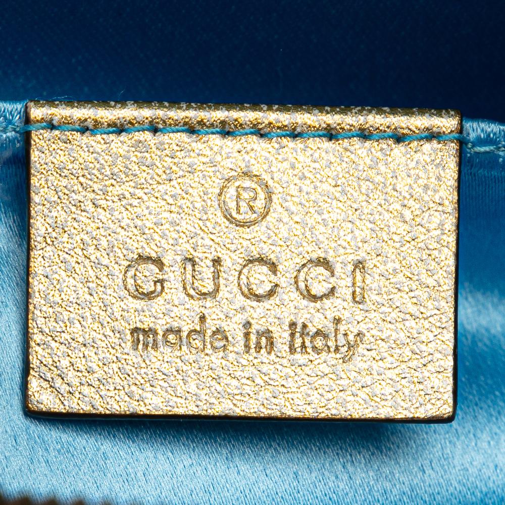 Gucci AB Gucci Gold Calf Leather GG Marmont Matelasse Belt Bag Italy