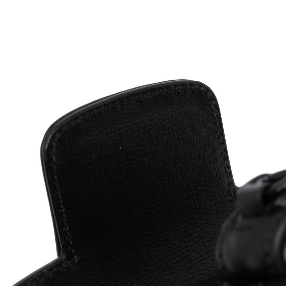 Gucci AB Gucci Black Calf Leather Mini Horsebit 1955 Web Satchel Italy