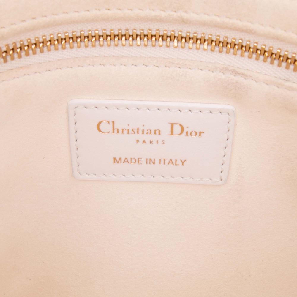 Christian Dior B Dior Pink Light Pink Mesh Fabric Medium Cannage Lady Dior Italy