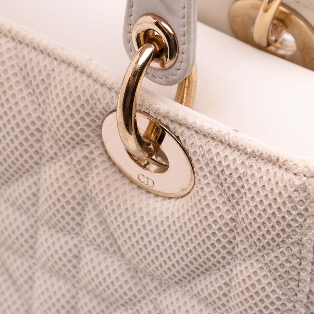 Christian Dior B Dior Pink Light Pink Mesh Fabric Medium Cannage Lady Dior Italy