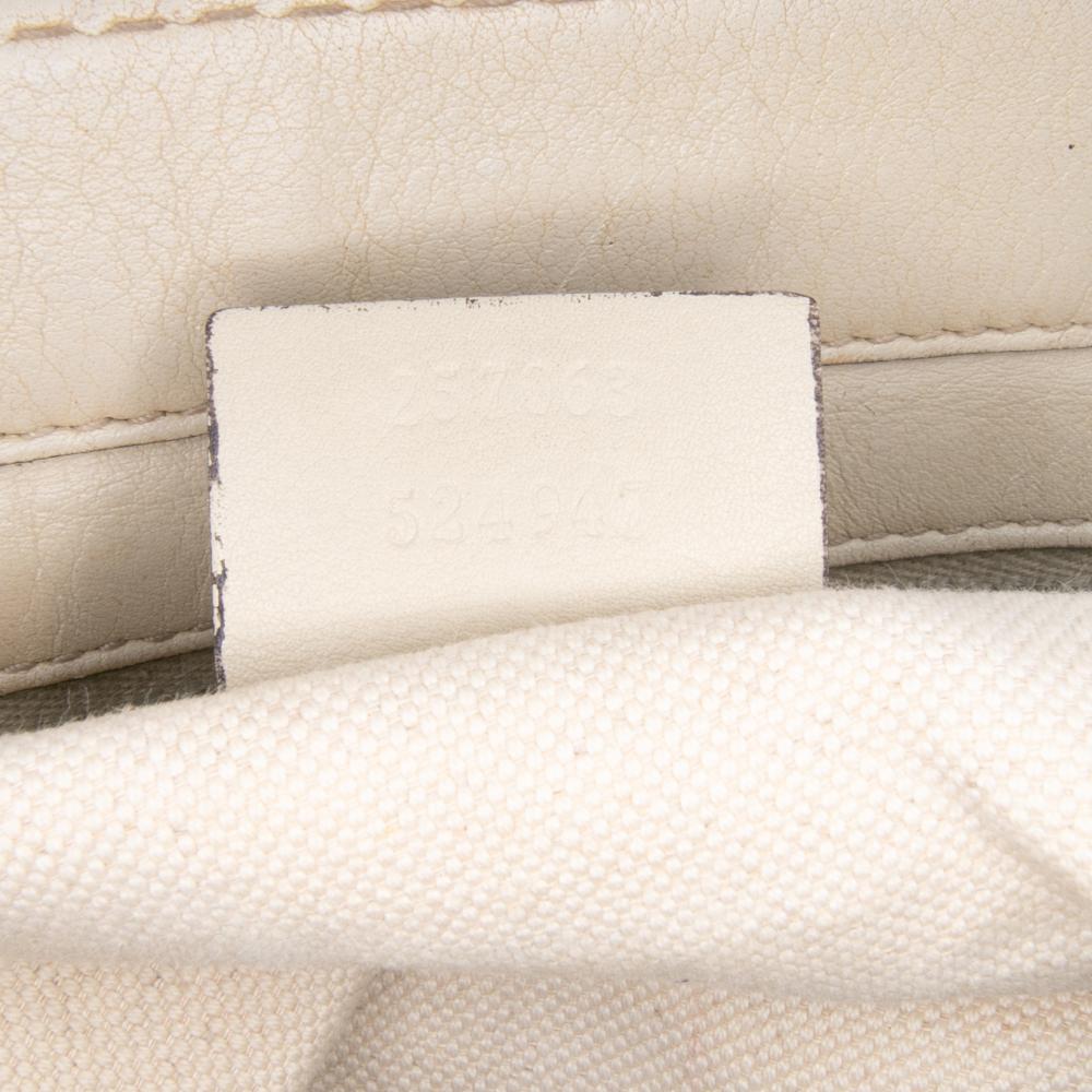 Gucci B Gucci White Ivory Calf Leather Guccissima Mayfair Tote Italy