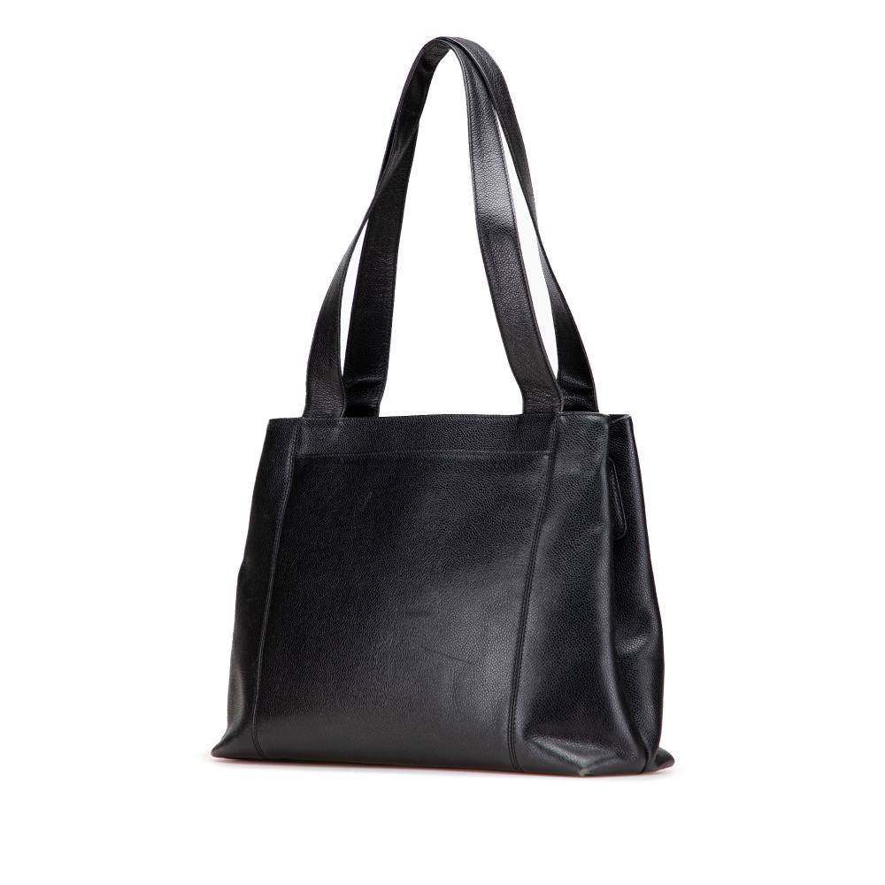 Chanel B Chanel Black Caviar Leather Leather Caviar LAX Embroidered Logo Tote Italy