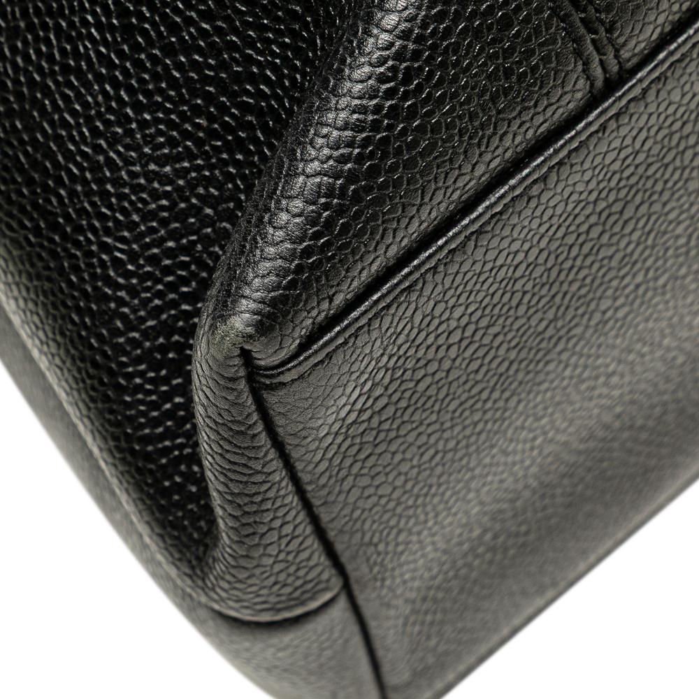 Chanel B Chanel Black Caviar Leather Leather Caviar LAX Embroidered Logo Tote Italy