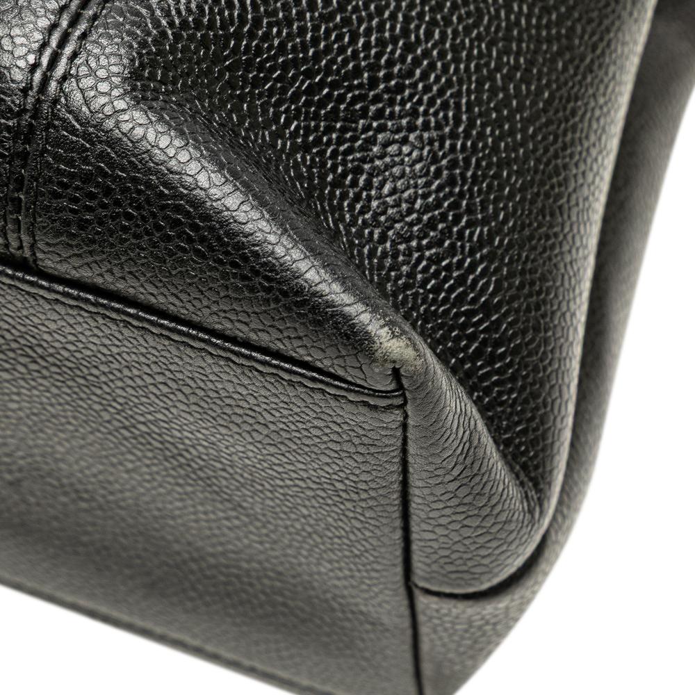 Chanel B Chanel Black Caviar Leather Leather Caviar LAX Embroidered Logo Tote Italy