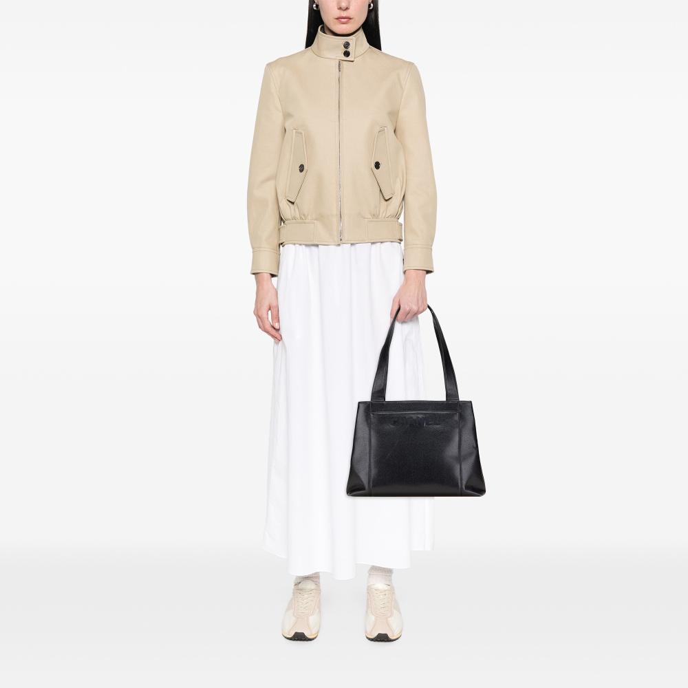 Chanel B Chanel Black Caviar Leather Leather Caviar LAX Embroidered Logo Tote Italy