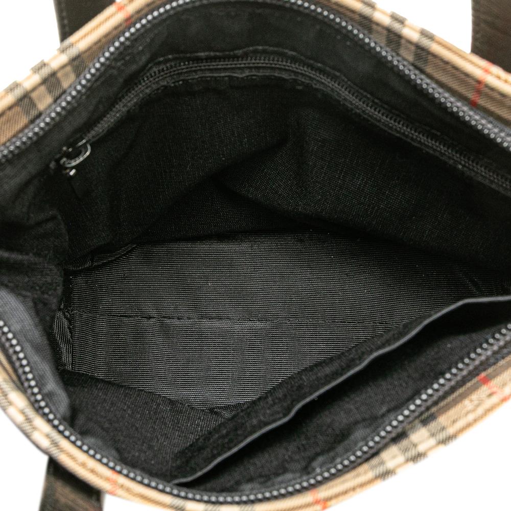 Burberry B Burberry Brown Beige Canvas Fabric Haymarket Check Handbag United Kingdom