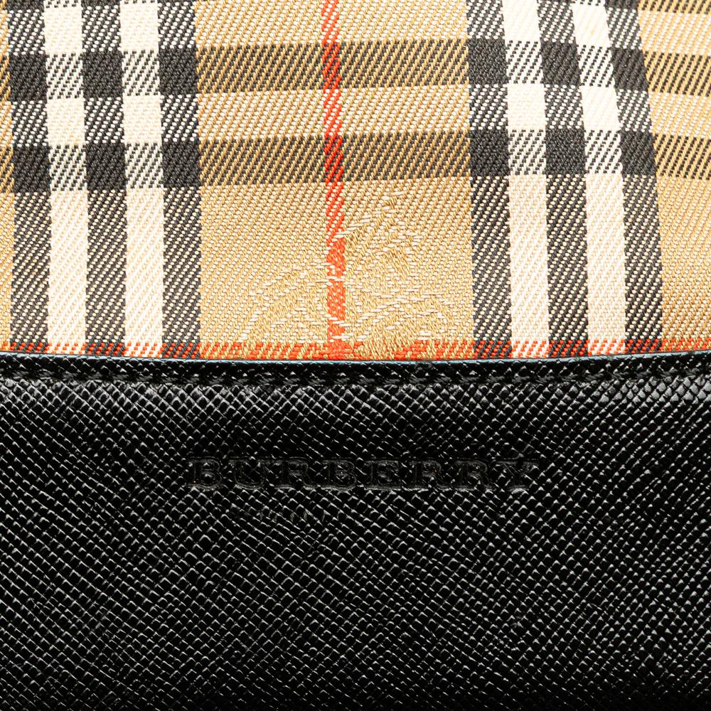Burberry B Burberry Brown Beige Canvas Fabric Haymarket Check Handbag United Kingdom